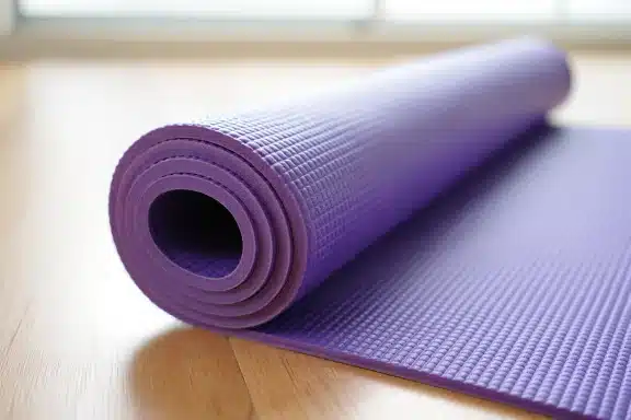 Un tapis de yoga violet