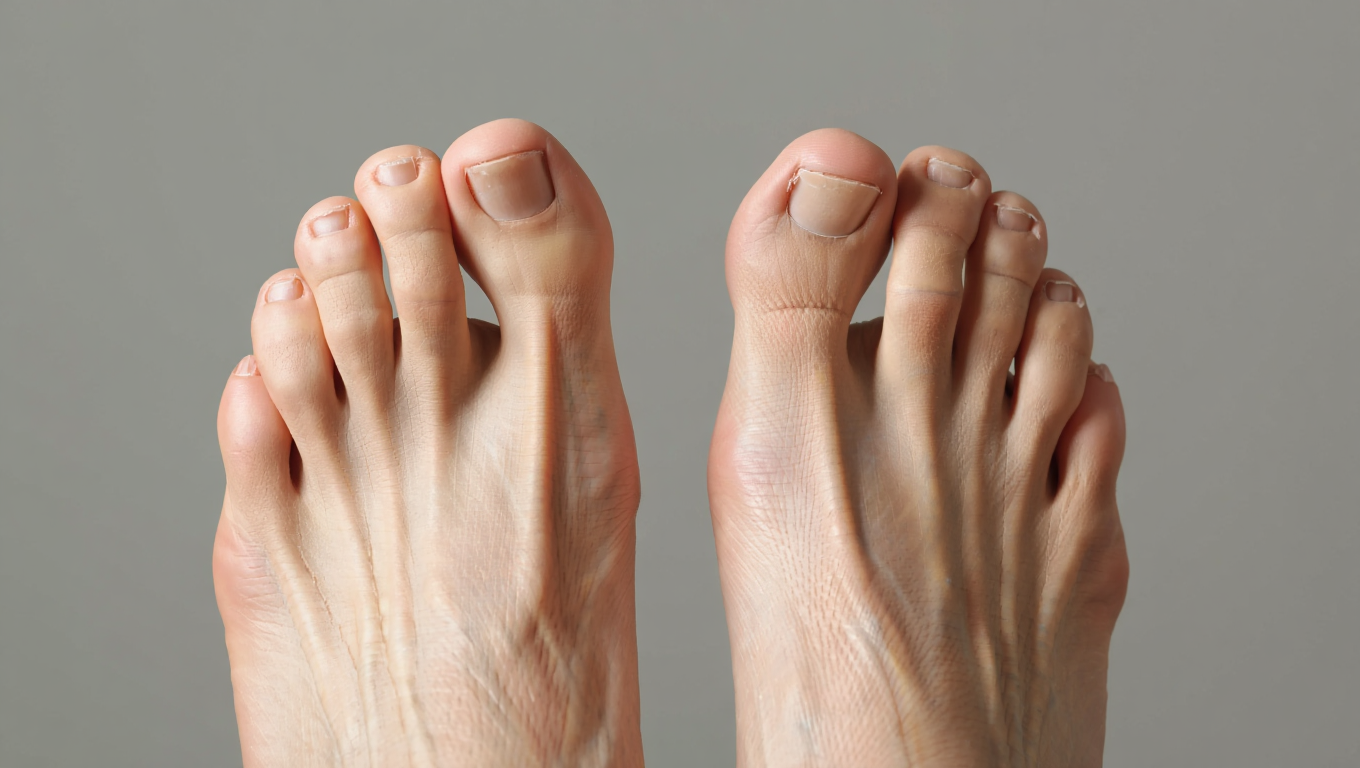 Hallux valgus avec déformation de l’articulation.